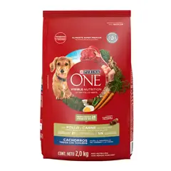 ONE - Alimento Seco Para Perro Cachorro Pollo y Carne 2 kg
