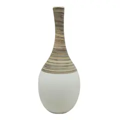 JUST HOME COLLECTION - Florero Cerámica Lyon 14.5x36cm Beige