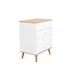MUEBLES FIOTTI - Cómoda de 4 Cajones Denali Blanco
