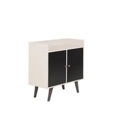 MUEBLES FIOTTI - Biffet 2 Cajones Aneto Blanco/Negro