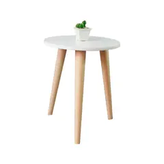 DKO DESIGN SAS - Mesa Auxiliar 3 Patas Turku 51x40x40cm Blanco