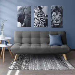 HOGAR VENECIA - Sofá Cama Porto 3 Puestos 85X182X85 Tela Gris