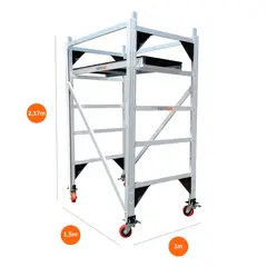 UBERLINK - Andamio Multipropósito 2x1x1.5Mtrs + Plataforma y Ruedas