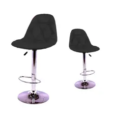 MOBLIHOUSE - Set x2 Silla Bar Botones Negro