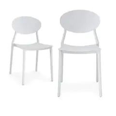 MOBLIHOUSE - Set x2 Silla Auxiliar Sala O Comedor Capri Blanco