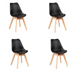 MOBLIHOUSE - Set x4 Silla Comedor Torino Negro