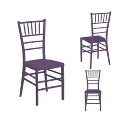 MOBLIHOUSE - Set x3 Silla Comedor Tiffanny Uva