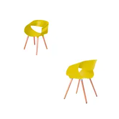 MOBLIHOUSE - Set x2 Silla Comedor Parma Amarillo