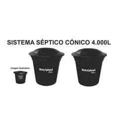 ROTOPLAST - Sistema Séptico Cónico 4.000L (Tq 2.000L,Sep 2.000L, Trampa grasa 105L)