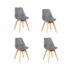 MOBLIHOUSE - Set x4 Silla Comedor Torino Gris
