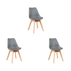 MOBLIHOUSE - Set x3 Silla Comedor Torino Gris