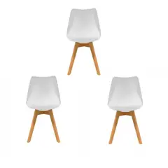 MOBLIHOUSE - Set x3 Silla Comedor Torino Blanco