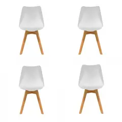 MOBLIHOUSE - Set x4 Silla Comedor Torino Blanco