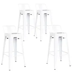 EKONOMODO COLOMBIA - Setx4 Silla Bar True Con Espaldar 30X30X76 Blanco