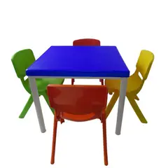 EKONOMODO COLOMBIA - Mesa Infantil Azul + 4 Sillas Andy Multicolor