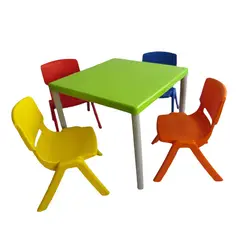 EKONOMODO COLOMBIA - Mesa Infantil Verde + 4 Sillas Andy Multicolor