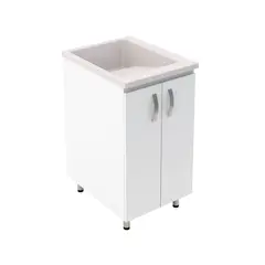 FIRPLAK - Rh Kit Lavadero Eco 48X60 Natural Mueble Blanco