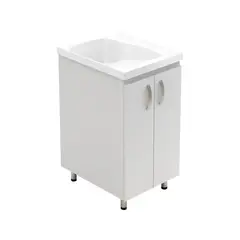 FIRPLAK - Rh Kit Lavadero Aqua48X60 Flauta Bco Mueble Blanco