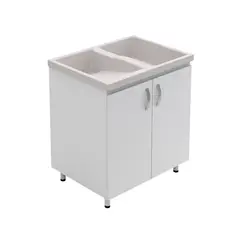 FIRPLAK - Rh Kit Lavadero Eco 80X60 Natural Mueble Blanco