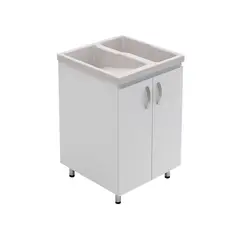 FIRPLAK - Rh Kit Lavadero Eco 60X60 Natural-Mueble Blanco