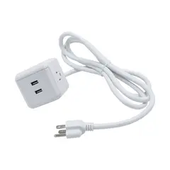 VTA PLUS - Multitoma Polo A Tierra 3 Salidas Con Supresor De Picos Y 2 Puertos USB Tipo Cubo Cable De 90 Cm