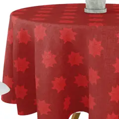 RASCHELTEX - Mantel Navideño Redondo Estrella de Belén con Diseño