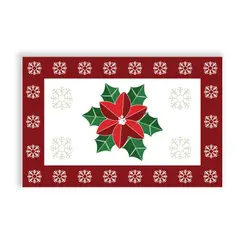RASCHELTEX - Individual Navideño Flor de Pascua 30X46 Rojo/Verde 4 Puestos