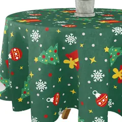 RASCHELTEX - Mantel Navideño Redondo Fiesta con Diseño