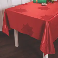 RASCHELTEX - Mantel navideño Rectangular Estrella de Belén 6 Puestos con Diseño