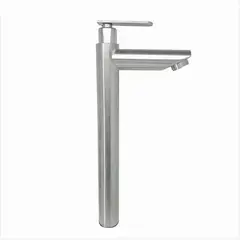 CCOL - Grifería Lavam Alta Agua Fria Acero Pico Recto Consumo 7.3 l/min