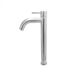 CCOL - Griferia Lavamanos Alta Agua Fria Acero Pico Curvo