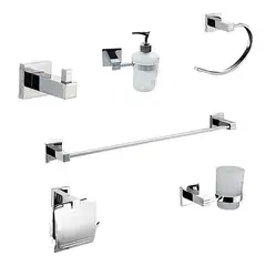 CCOL - Set de accesorios bano cuadrado 6 piezas