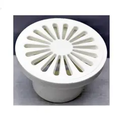 GENERICO - Rejilla Sifón Decorativo 4 pulg x 3 pulg  Plástico Blanco para Tubería 3 pulg