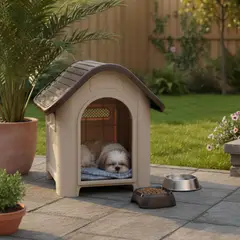 MQ - Casa Para Perros Plástica 74.5x60x66cm Mediano Wengue