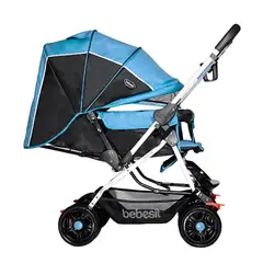 BEBESIT - Coche para Bebé Manilar Reversible Roma Azul