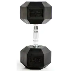 SPORTFITNESS - Mancuerna Encauchetada Hexagonal De 25 Kg Color Negra