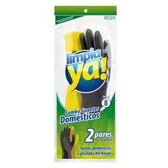 LIMPIA YA - Guantes Combo Limpiaya Negro+Amarillo No.8