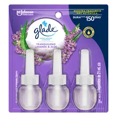 GLADE - Aceites Repuesto x3 Lavanda Aloe 63ml/12 Co