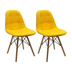 OR DESIGN - Setx2 Silla Botones Eames Acolchada Amarillo