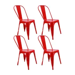 OR DESIGN - Set X4 Silla Tolix Metalica Rojo