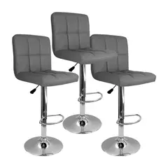 OR DESIGN - Set x3 Sillas Tipo Bar Acolchadas en color Negro