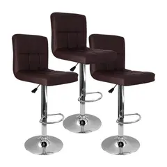 OR DESIGN - Set X3 Silla Acolchada Tipo Bar Negro