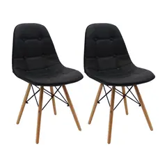 OR DESIGN - Setx2 Silla Botones Eames Acolchada Negro