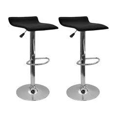OR DESIGN - Set X2 Silla Tapizada Lisa Tipo Bar Negro