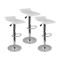 OR DESIGN - Set X3 Silla Tapizada Lisa Tipo Bar Blanco