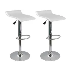 OR DESIGN - Set X2 Silla Tapizada Lisa Tipo Bar Blanco