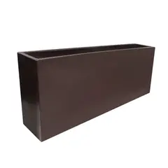 TUMATERA - Jardinera Plástica Rectangular Lisa 100x20x40cm Café