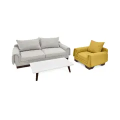 HOGAR VENECIA - Sala Daytona Tela Taupe/Mostaza + Mc Montecarlo