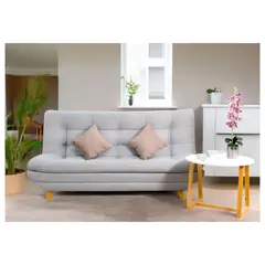 E MADERA - Sofá Cama Maison Moderno Gris + Cojines