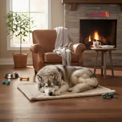 GUAMBA - Cobija Moscú Beige para Mascota 100 x 75 cm